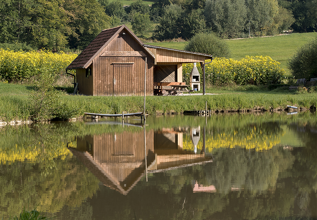 Bayern 08 - 2016_KA71616-1 Kopie.jpg - Zwischenstopp in der Nähe von Bayreuth. Abendspaziergang am Teich